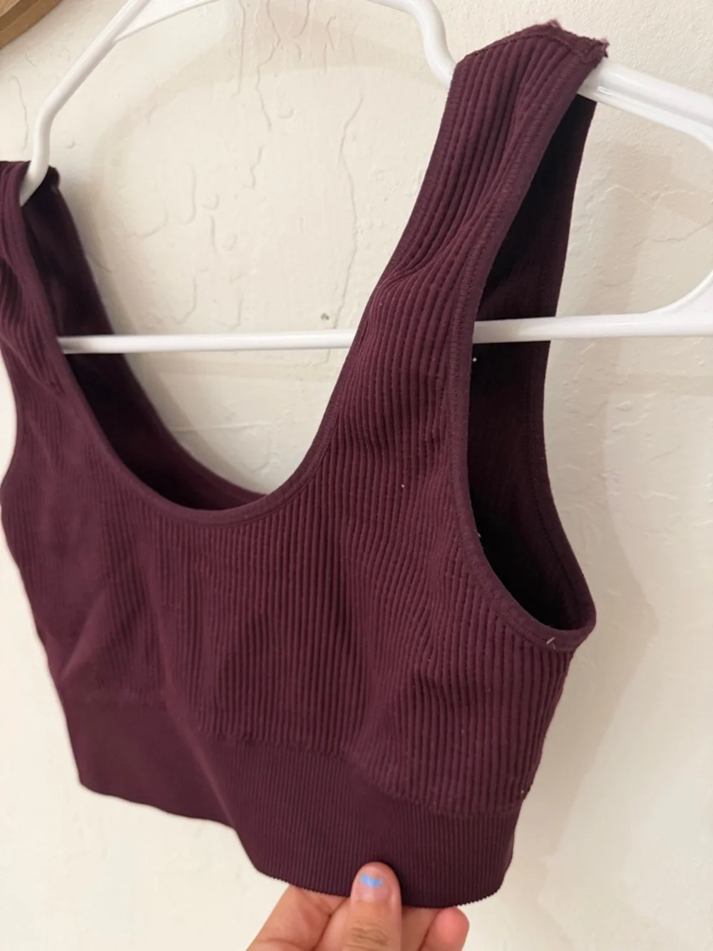 Aerie Small Deep Purple Ribbed Sports Bra Small